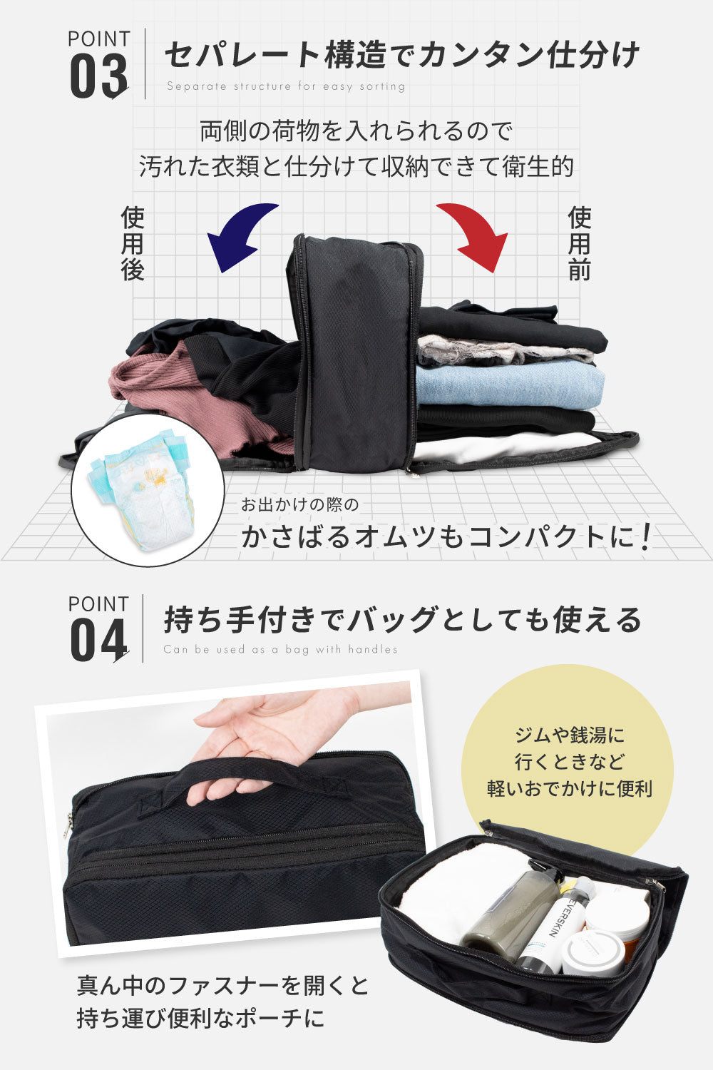 トラベルポーチ 【3サイズセット】